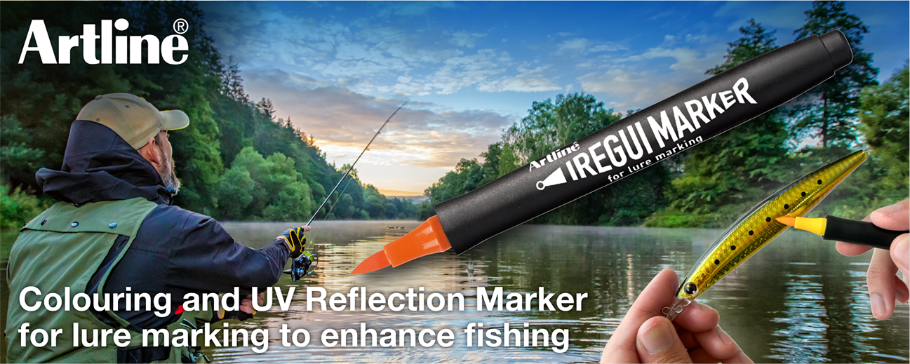 main banner of Artline IREGUI MARKER which shows a fisher and lure marker