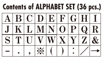 Picture of Contents of ALPHABET SET (36 pcs.)