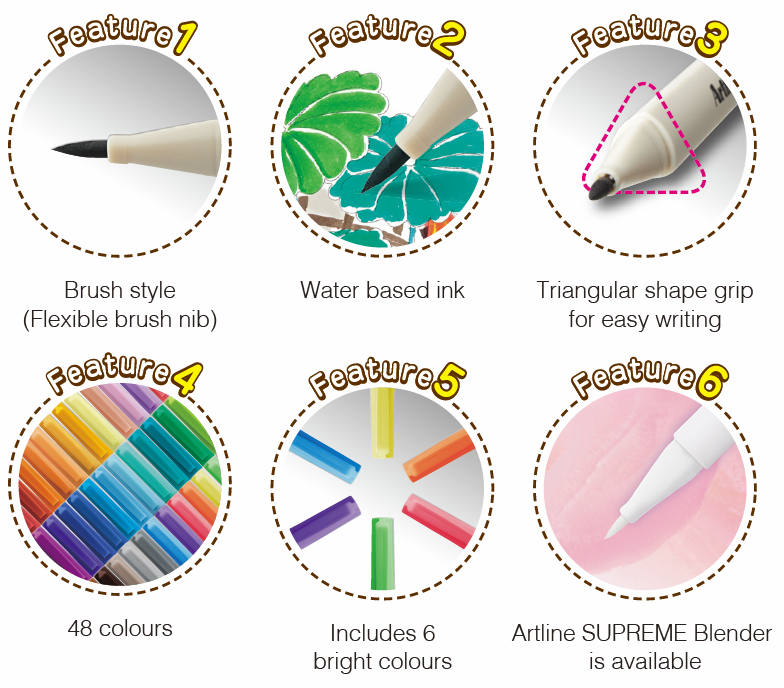 6 Características de Artline SUPREME Brush Pen