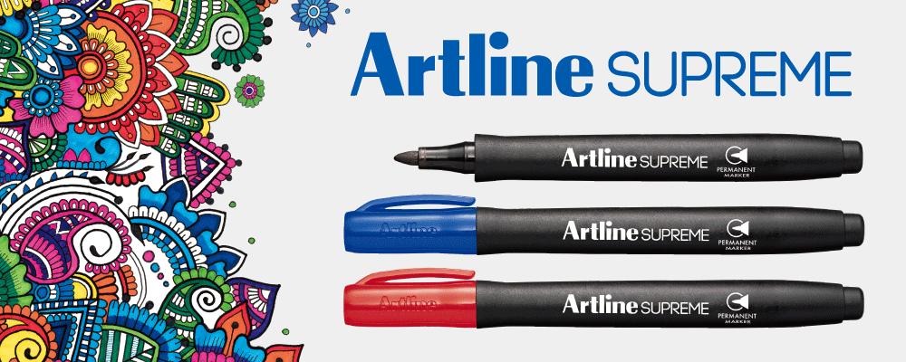 Artline Supreme Permanent Markers Glow Assorted 4 Pack