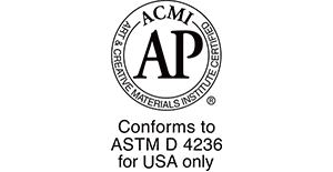 Sello AP que dice Cumple con la norma ASTM D 4236 solo para EE. UU.