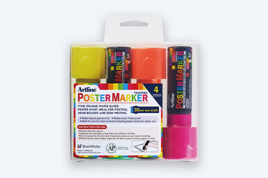 artline Poster Markers, 30 mm Writing Width, Metallic Colors, 4 Pack  (EPP-30-4W4)