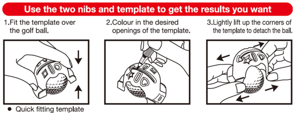 Picture of Use the two nibs and template to get the results you want