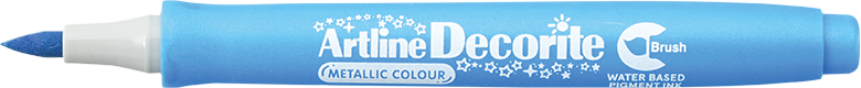 Artline Decorite Cepillo azul metalizado