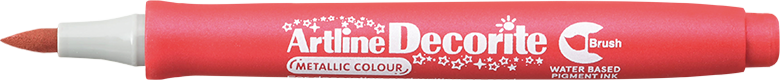Artline Decorite Brush metálico rojo