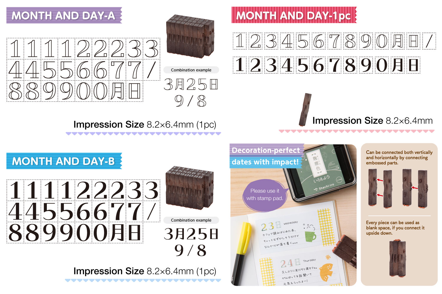 CALENDAR STAMP MONTH AND DAY FRAME