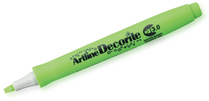 Artline Decorite 3.0 verde amarillo
