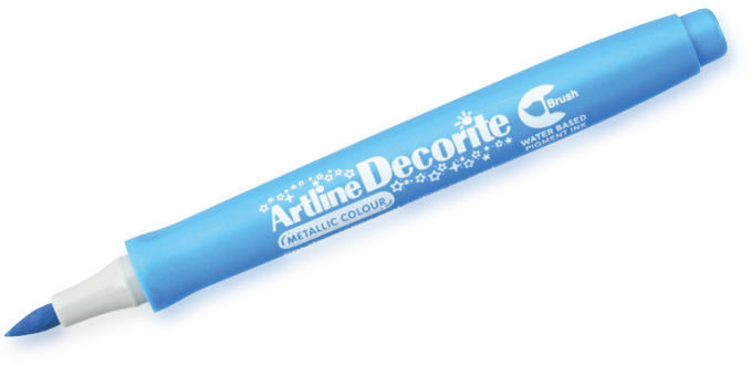 Artline Decorite Brush azúl metálico