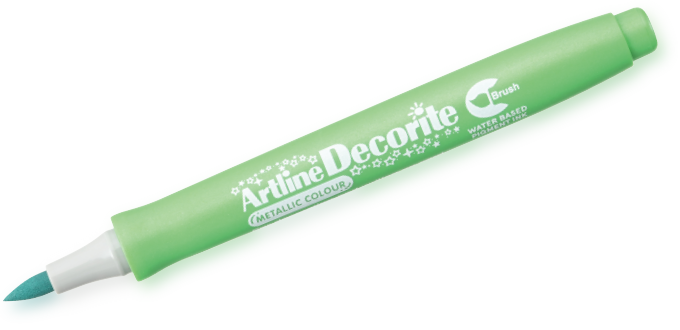 Artline Decorite Brush verde metalizado