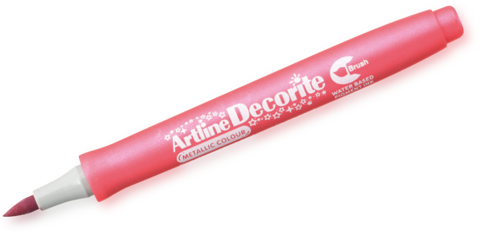 Artline Decorite Cepillo rosa metalizado