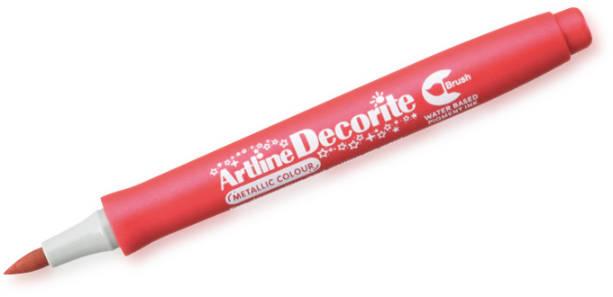 Artline Decorite Cepillo rojo metalizado