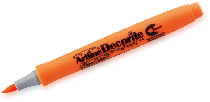 Artline Decorite Brush naranja neón