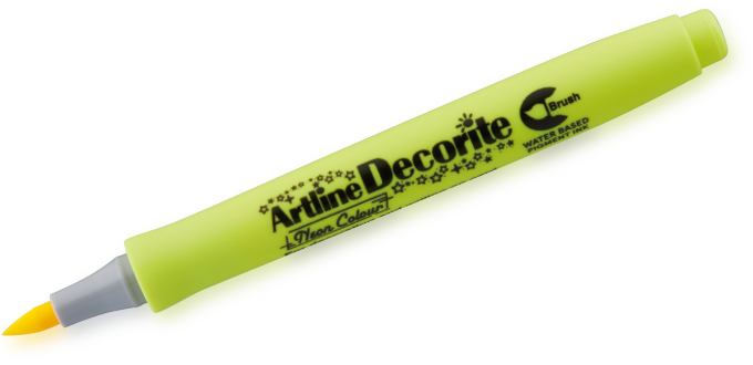 Artline Decorite Brush Amarillo neon