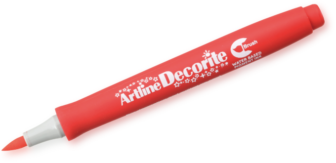 Artline Decorite Brush rojo